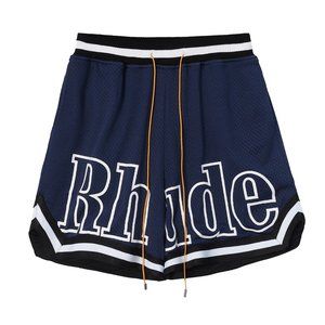 Rhude Summer Double Layer Breathable Printed Five Points Mesh Pants